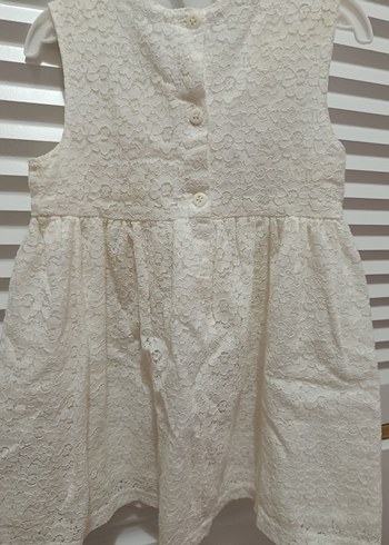 Kız Çocuk Beyaz Dantelli Elbise - Görsel 5