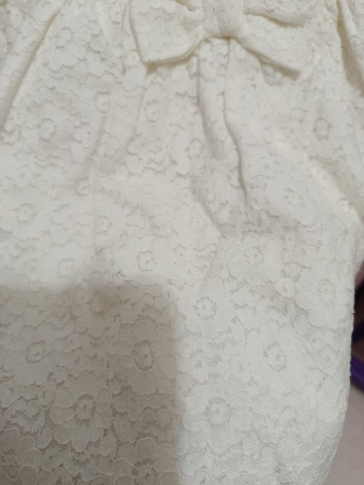 Kız Çocuk Beyaz Dantelli Elbise - Görsel 3