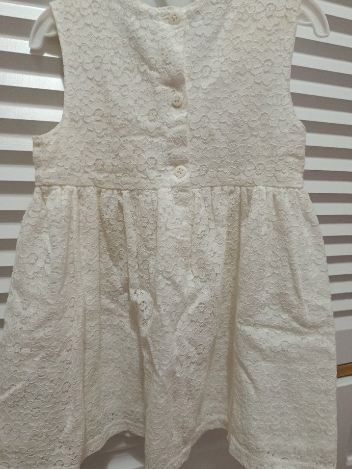 Kız Çocuk Beyaz Dantelli Elbise - Görsel 5