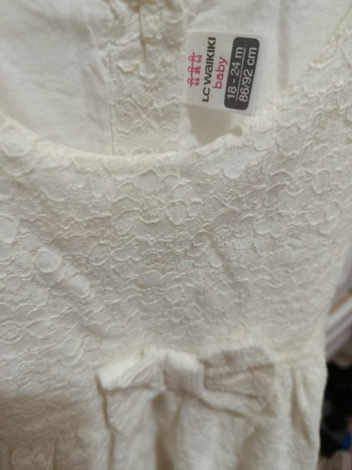 Kız Çocuk Beyaz Dantelli Elbise - Görsel 4