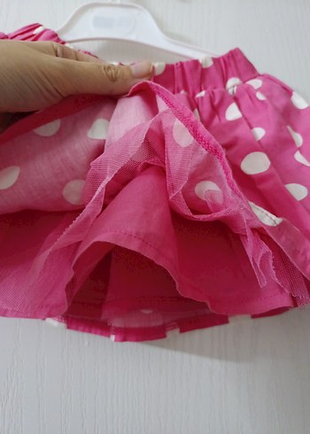 Puantiyeli Pembe Kız Çocuk Etek - Görsel 3