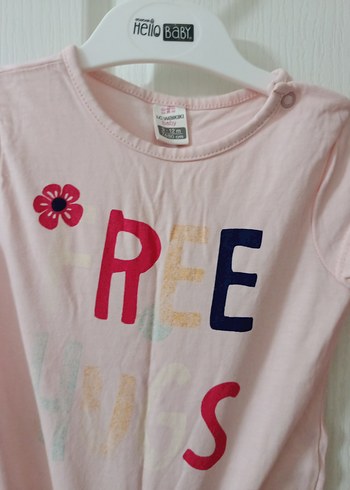 Pembe Baskılı Kız Bebek Kısa Kollu Takım - Görsel 2