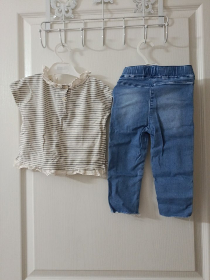 Kısa Kollu tshirt kot pantolon Takım - Görsel 2