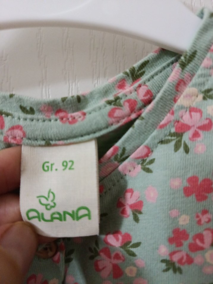 Yeşil Çiçekli Kız Çocuk Kısa Kollu Elbise - Görsel 3