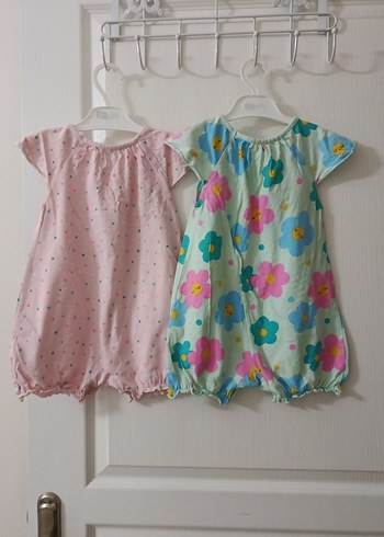 Pembe ve Çiçek Desenli Bebek Kız Tulumları - Görsel 5