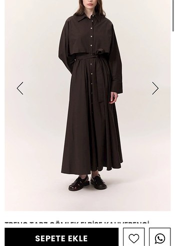 Manu Atelier Manuka Kahverengi Trenç Gömlek Elbise