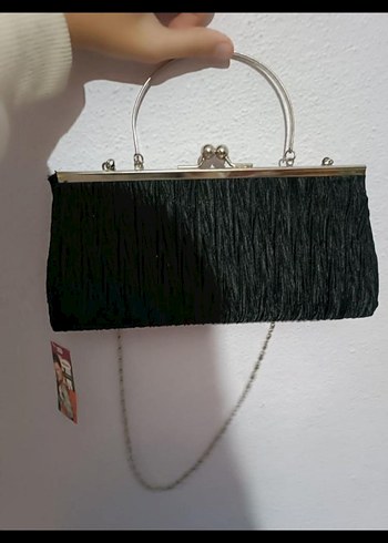 Piliseli Siyah Kadın Clutch Çanta - Görsel 3