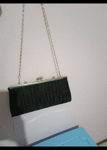 Piliseli Siyah Kadın Clutch Çanta - Görsel 2