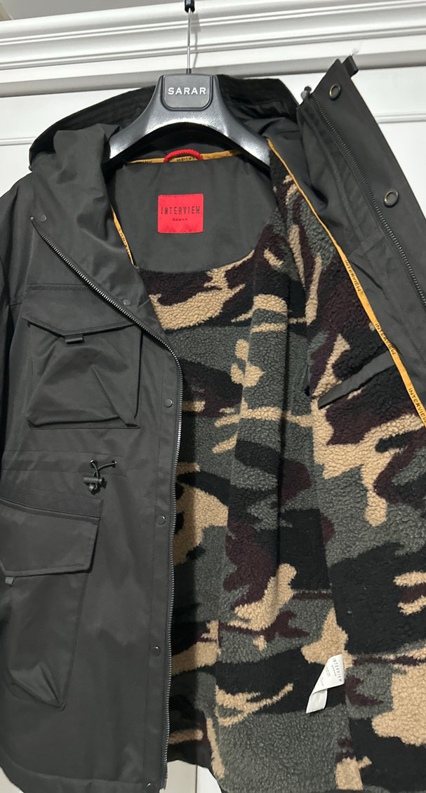 Sarar Erkek Siyah Midi Sokak Tarzı Kemerli Mont - Görsel 4