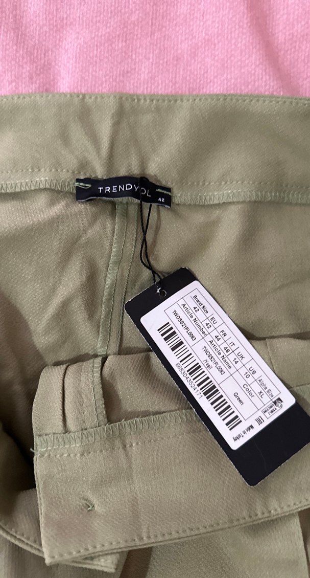 Bej Kadın Kumaş Pantolon Midi Boy - Görsel 3