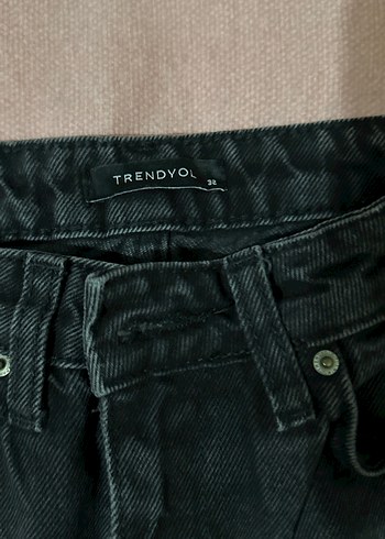 Siyah Midi Kadın Denim Pantolon - Görsel 3