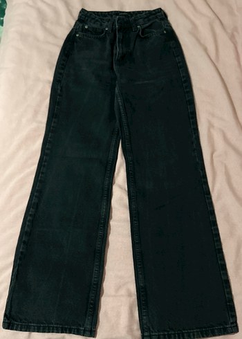 Siyah Midi Kadın Denim Pantolon - Görsel 2