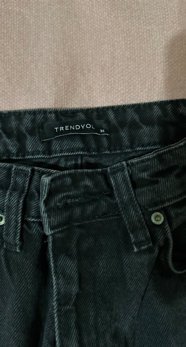 Siyah Midi Kadın Denim Pantolon - Görsel 3