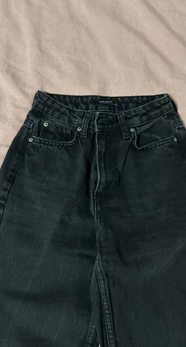 Siyah Midi Kadın Denim Pantolon - Görsel 4