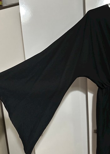 Uzun Kollu Siyah elbise - Görsel 3