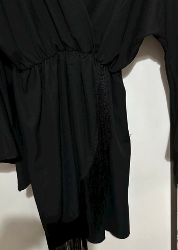 Uzun Kollu Siyah elbise - Görsel 4