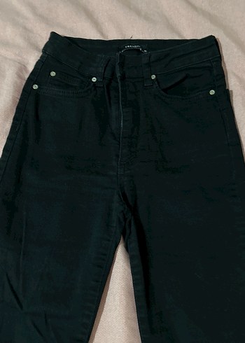 Siyah Bol Kesim Midi Jean Pantolon - Görsel 3