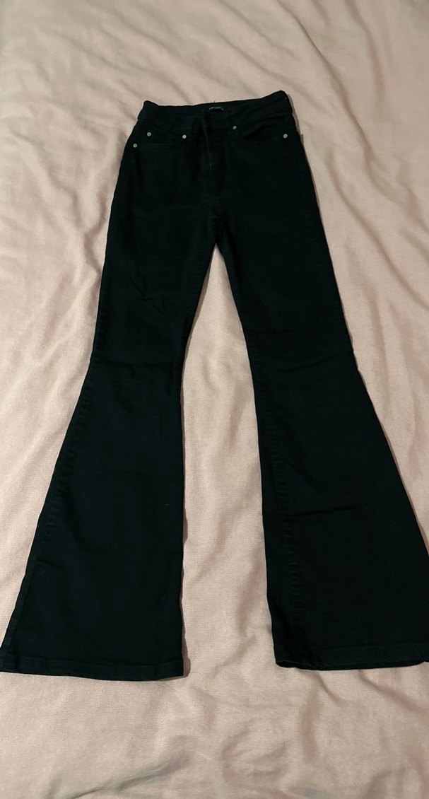 Siyah Bol Kesim Midi Jean Pantolon - Görsel 2