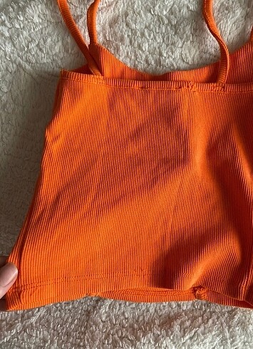 xs Beden turuncu Renk Korse detaylı crop