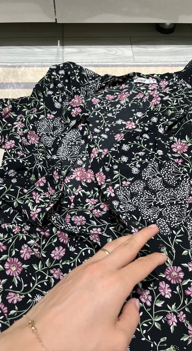 Bohem Renkli Desenli Uzun gömlek - Görsel 4