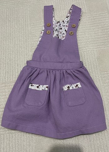 Zara Mor Düğmeli Kız Çocuk Elbisesi