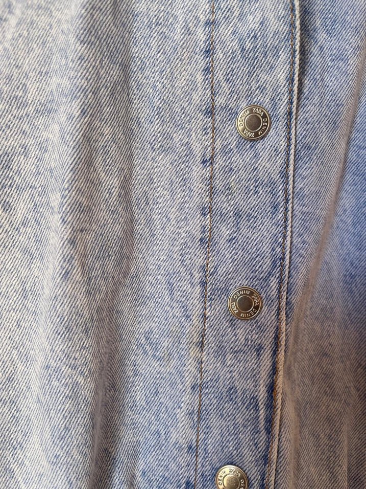 Düğmeli Kot Mini Tulum - Görsel 5