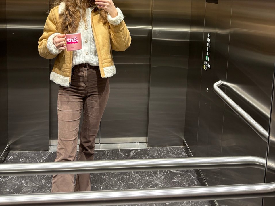 Kadın Bej Süet Kürklü Ceket - Görsel 5