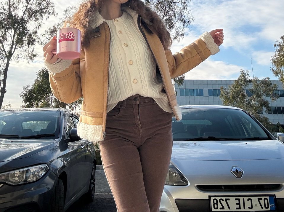 Kadın Bej Süet Kürklü Ceket - Görsel 4