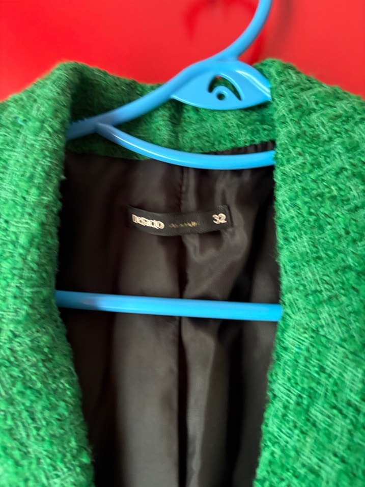 Yeşil Kadın Düğmeli Blazer Ceket Tüvit Ceket - Görsel 3