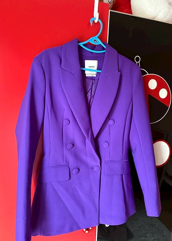 Mor Düğmeli Kadın Blazer Ceket - Görsel 5