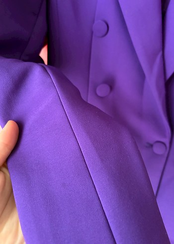 Mor Düğmeli Kadın Blazer Ceket - Görsel 4