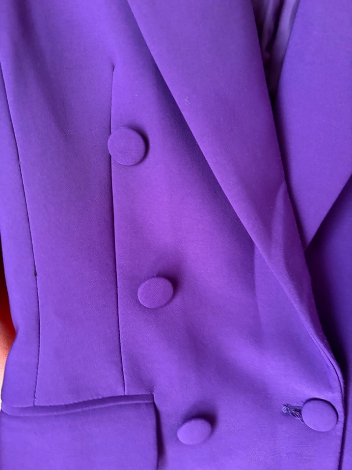 Mor Düğmeli Kadın Blazer Ceket - Görsel 3