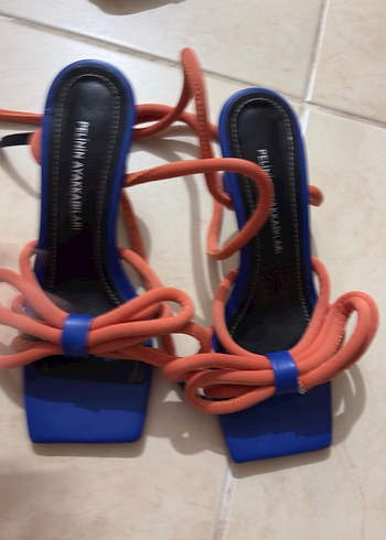 Çok Renkli Elastik Bantlı Stiletto Kadın Sandalet - Görsel 2