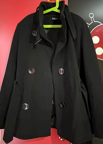 Siyah Çift Düğmeli Kaban - Görsel 2