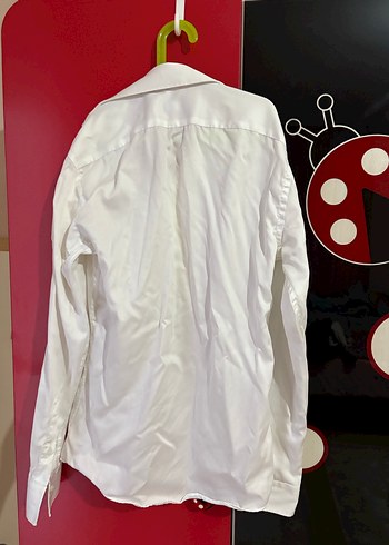 Düğmeli Beyaz Uzun Kollu Erkek Gömlek - Görsel 2