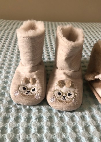 Kahverengi Kürklü Erkek Çocuk Ev Terliği - Görsel 2