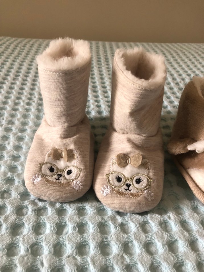 Kahverengi Kürklü Erkek Çocuk Ev Terliği - Görsel 2