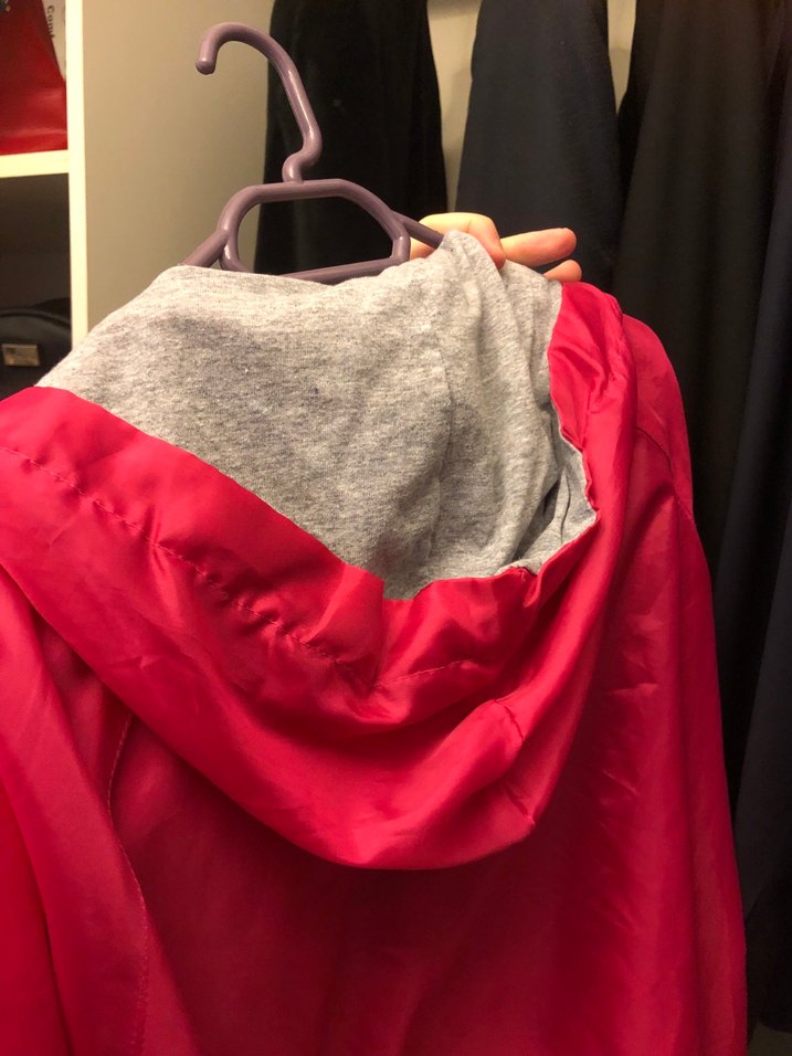 Kadın Kırmızı Midi Boy Rahat Kesim Rüzgarlık - Görsel 3