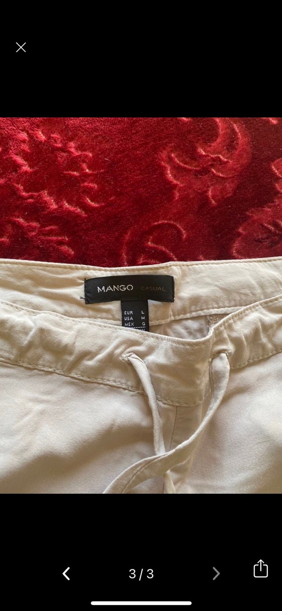 Bej  Salaş Midi Kadın Pantolon - Görsel 3