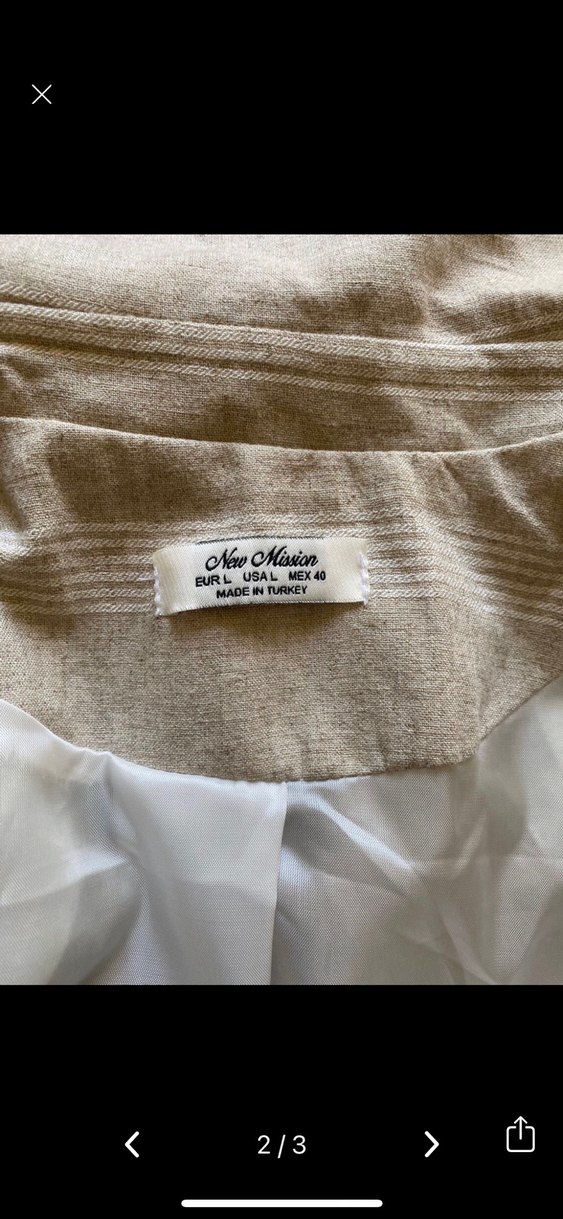 Bej Kadın Uzun Kesim Keten Blazer Ceket Takım - Görsel 3