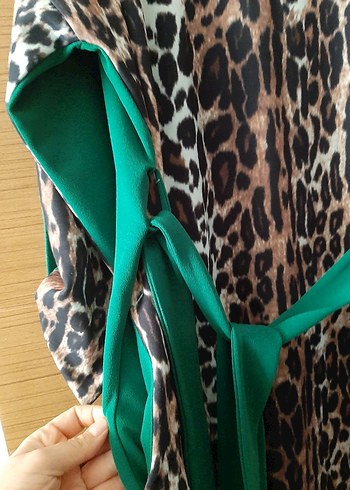 Leopar Desenli Kadın Uzun Kollu tunik - Görsel 2