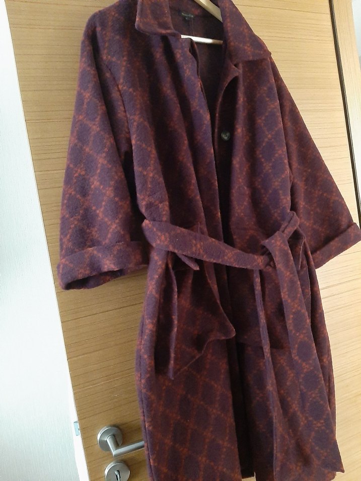 Bordo Bağlamalı Midi Bohem hirka - Görsel 3