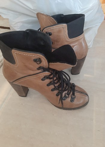 Kahverengi Deri Bohem Kadın Bot - Görsel 4