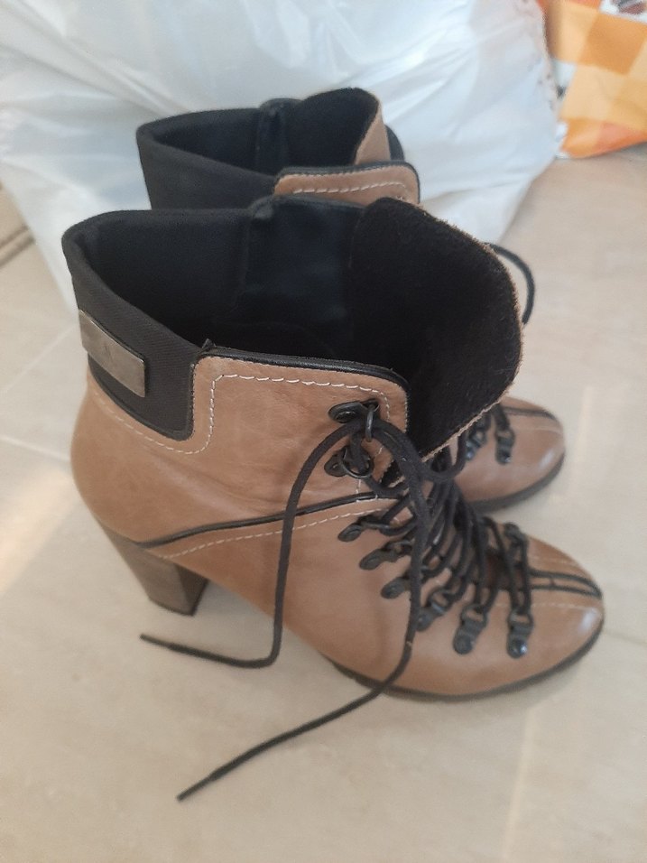 Kahverengi Deri Bohem Kadın Bot - Görsel 3