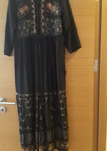 siyah etnik desenli elbise - Görsel 2