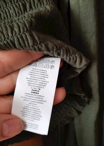 Kadın Haki V Yaka Uzun Kollu Bluz - Görsel 2