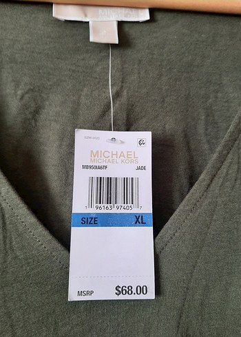 Kadın Haki V Yaka Uzun Kollu Bluz - Görsel 3