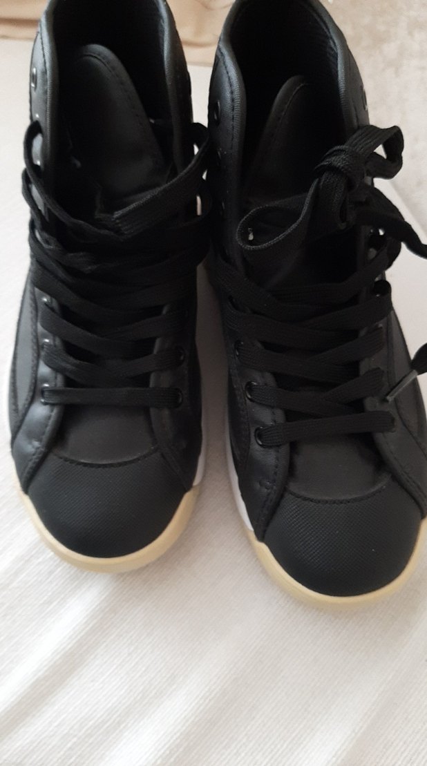 Siyah Kadın Spor Ayakkabı Stiletto Topuklu - Görsel 3