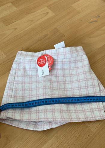 Pembe Ekose Örgü Mini Etek - Görsel 5