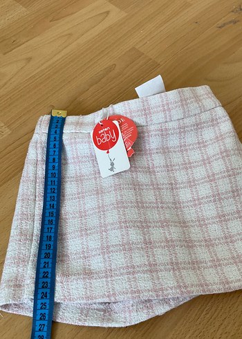 Pembe Ekose Örgü Mini Etek - Görsel 4